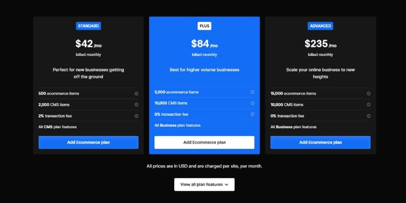 Webflow-ecommerce-pricing
